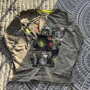 Mini Boden Gray Astronaut Long Sleeve Tee